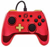 NS Switch Controller (3rd) - Wired - Power A - Metroid - Chrome Red & Gold - USED