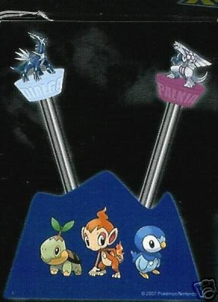 NDS Pokemon Diamond / Pearl - Stylus Set - Dialga Stylus, Palkia Stylus, and Stylus Holder - Pre-Order Bonus Promo - USED