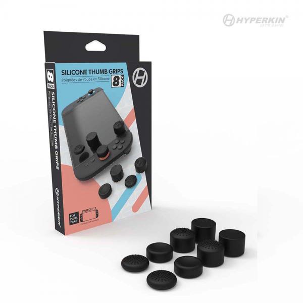 NS2 Silicone Thumb Grips (3rd) Hyperkin - 8 pack - Black - NEW