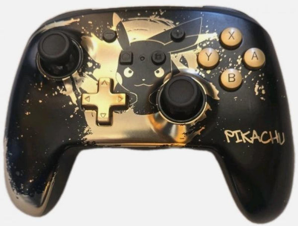 NS Switch Controller (3rd) - Wireless - Enhanced Power A - Pikachu - Black and Gold - USED
