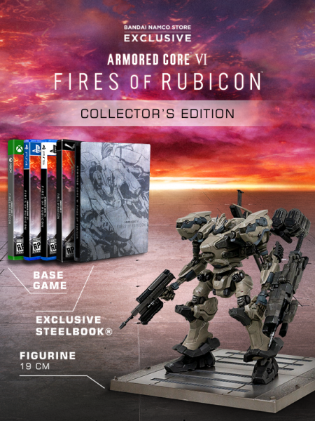 PS5 Armored Core VI 6 - Fires of Rubicon - Collector's Edition - Complete with Big Box, Game, Steelbook, Figurine, 4 Pin Badges, 45 Stickers, Artbook and Digital OST - DLC MAY NOT BE INCLUDED