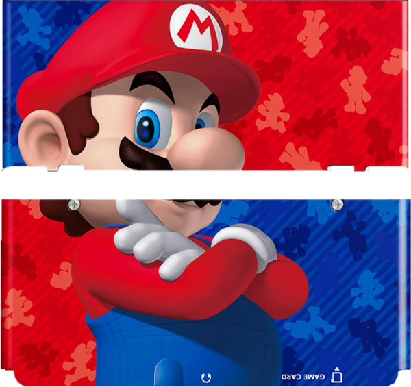 3DS N3DS New 3DS Cover Plates - Super Mario - Mario Red & Blue - Top and Bottom Cover Plates - USED