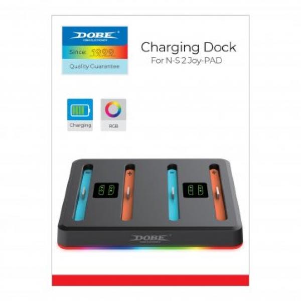 NS2 Switch2 Joycon Charging Dock (3rd) DOBE - Horizontal Flat - Charge up to 4 Joycons at once - NEW