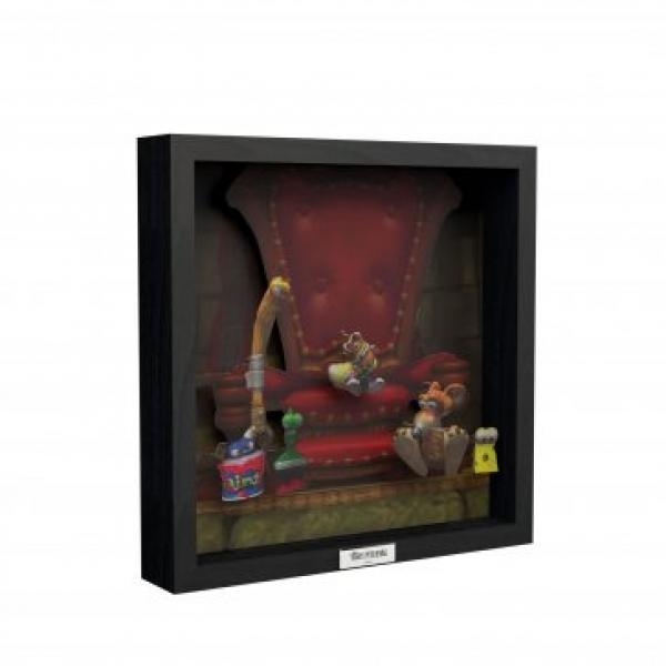 Gamer Gear - FRAMED ART - 9x9 in - Pixel Frames - Shadow Box Art - Conkers Bad Fur Day - King of all the Land - NEW