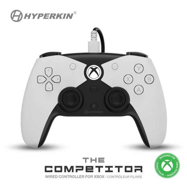 XSX XB1 PC Controller (3rd) - Wired - Hyperkin - Competitor - white - NEW