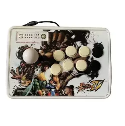 X360 Controller (3rd) - Wired - Arcade Fight Stick - Mad Catz - Street Fighter IV 4 - White with Full Roster Pictured - USED
