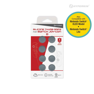 NS Thumb Grips for Nintendo Switch Joy-Con analog sticks (3rd) Hyperkin - 8pk - GRAY