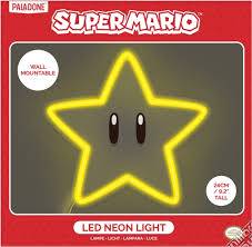 Gamer Gear - Room Decor - Nintendo - Super Mario - Super STAR - wall mountable - LED neon Light - 9.2in - NEW
