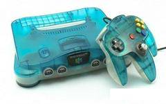 N64 Nintendo 64 System - HW - Clear Blue and White - Blue Top / White Bottom - JAPANESE IMPORT - USED