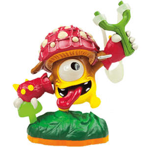 Skylanders - Giants - Figure - Orange Base - Life - ShroomBoom - Lightcore - Bright Yellow Cyclops Mushroom Holding Slingshot - 8455888 / 84545888 - USED