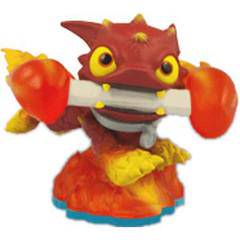 Skylanders - Swap Force - Figure - Blue Base - Fire - Hot Dog - Magma Dog Fire Bone in Mouth - 84670888 - USED