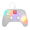 NS2 Switch 2 Controller (3rd) - Wired - PowerA Lumectra - White with Ghost RBG LED Lighting - USED