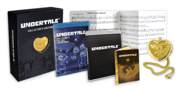 PS4 Undertale - Collector's Edition - Complete with Outer Box, Game, 2 Disc OST, Sheet Music and 14k Gold Plated Music Box Locket