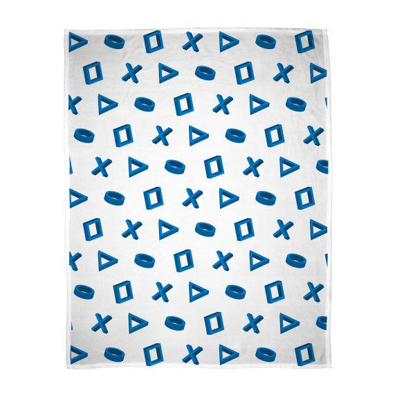 Gamer Gear - Plush Throw Blanket - 46in x 60in - SONY Playstation - icon button logos - NEW