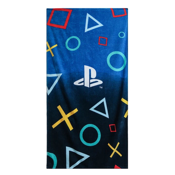 Gamer Gear - Plush Beach Towel - 30in x 60in - SONY Playstation - icon button logos - NEW