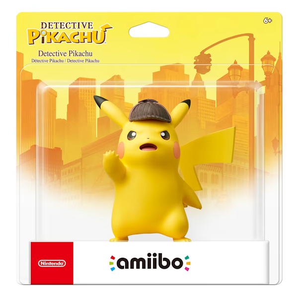 Amiibo - Brown Base - Detective Pikachu - Pokemon - Yellow electric mouse rat with a hat - NEW