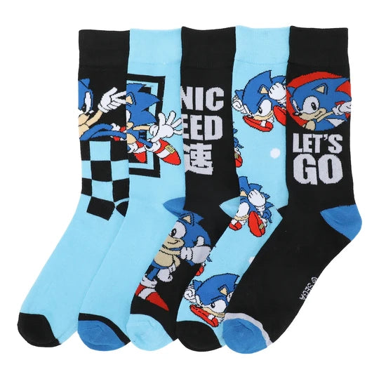 Gamer Gear - Sonic The Hedgehog - Sonic Speed - CREW socks - 5 pack - NEW