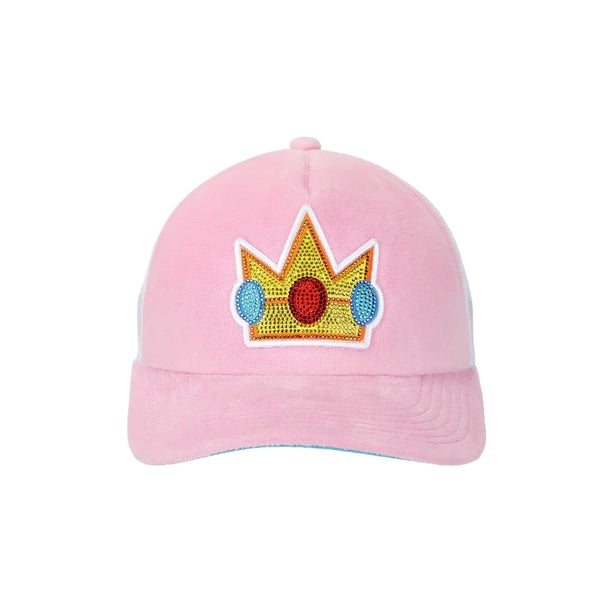 Gamer Hat - Nintendo - Super Mario - Princess Peach - Rhinestone Crown - PINK - NEW