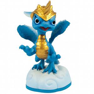 Skylanders - Swap Force - Figure - Blue Base - Air - Horn Blast Whirlwind - light blue dragon w/ horn and feathery wings - 84668888 - USED