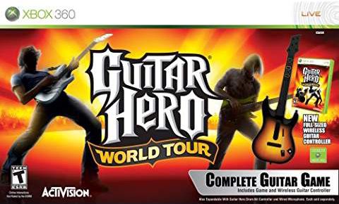 X360 Guitar Hero - World Tour - Guitar Bundle - Complete in Box with Game and Guitar Controller