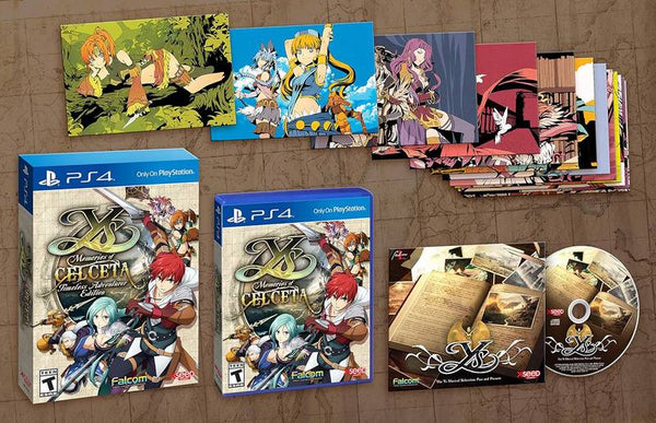 PS4 Ys - Memories of Celceta - Timeless Adventurer Edition - Complete with Game, OST CD and 12 Illustration Cards