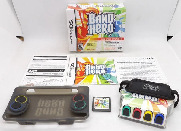 NDS Band Hero - Game, Guitar Grip and Drum Grip - Complete in Box