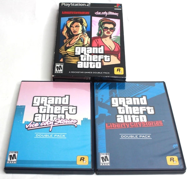PS2 Grand Theft Auto GTA - Double Pack - Liberty City Stories / Vice City Stories - Complete with Slipcover and Both Games