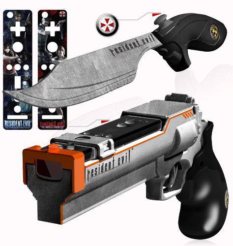 Wii Resident Evil - The Umbrella Chronicles - Magnum Blaster Gun, Knife and Stickers - Complete in Box