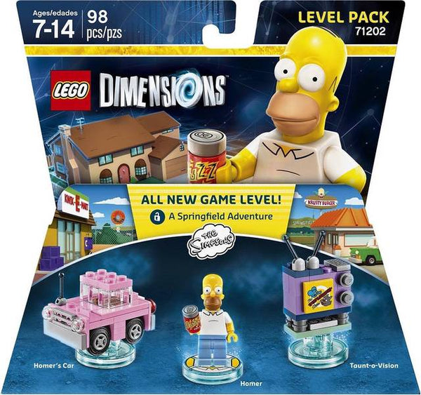Lego Dimensions - Level Pack 71202 - The Simpsons - Homer with Buzz Cola, Pink Car and Purple TV - NEW