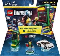 Lego Dimensions - Level Pack - 71235 - Midway Arcade - Gamer Kid Gamin "gamer", Arcade Machine and G-6155 Spy Hunter Car - NEW