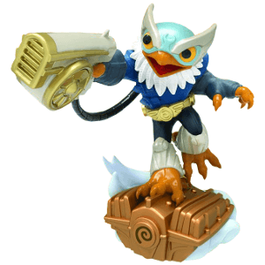 Skylanders - SuperChargers - Figure - Engine Base - Air - Hurricane Jet-Vac - Eagle guy in blue and silver suit - 87538888 - USED