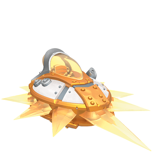 Skylanders - SuperChargers - Vehicle - Light - Sky - Air - Sun Runner - Astroblast - Gold and white ship with gold spikes coming off the sides - 87560888 - USED