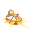Skylanders - SuperChargers - Vehicle - Light - Sky - Air - Sun Runner - Astroblast - Gold and white ship with gold spikes coming off the sides - 87560888 - USED