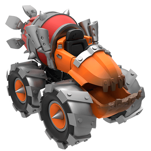 Skylanders - SuperChargers - Vehicle - Ground - Earth - Smash Hit - Thump Truck - Dump truck vehicle with metal wheels orange and red - 87561888 - USED