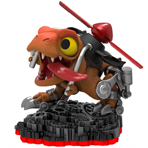 Skylanders - Trap Team - Figure - Red Base - Tech - Chopper - Baby Trex with a helicopter on his back - 84995888 - USED