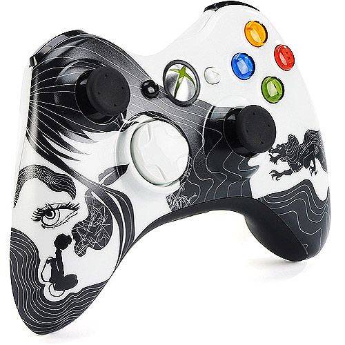 X360 Controller (1st) - Wireless - Dragon Age Edition - Black and White - USED