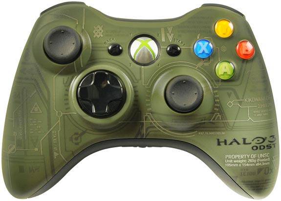 X360 Controller (1st) - Wireless - Halo 3 ODST - Green with Halo 3 ODST Text - USED