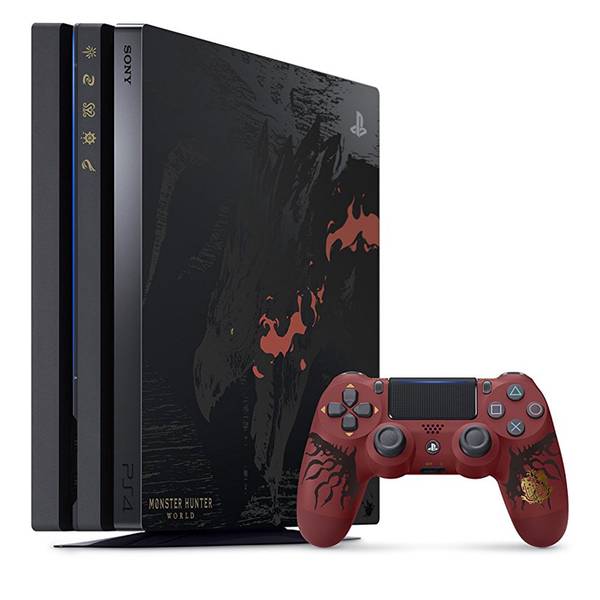 PS4 PlayStation 4 Pro - System HW - 1 TB - Monster Hunter World Limited Edition / Rathalos Edition with Matching Controller - USED