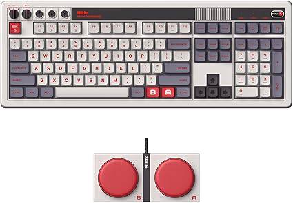 PC - Retro 108 Key Mechanical Keyboard (3rd) - Wired or Wireless - 8BitDo - NES Edition - NEW