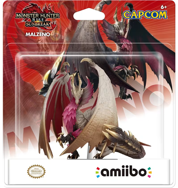 Amiibo - Red Base - Malzeno - Monster Hunter Rise - Sunbreak - Dragon with Large Wings and Spiked Tail - NEW