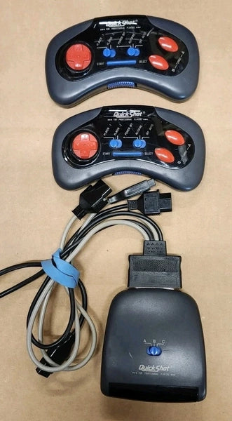 NES SMS QuickShot Wireless Game Controller / Starfighter 1 (3rd) - 2 Controllers and Wireless Receiver - QS-127 - USED