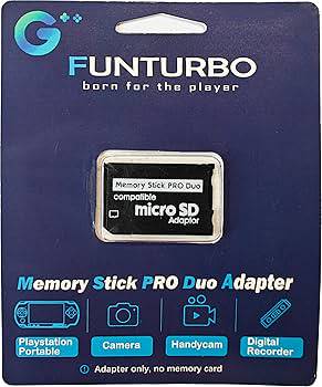 PSP Memory Stick Adapter - (3rd) Funturbo - Use Micro SD Cards on PSP - NEW