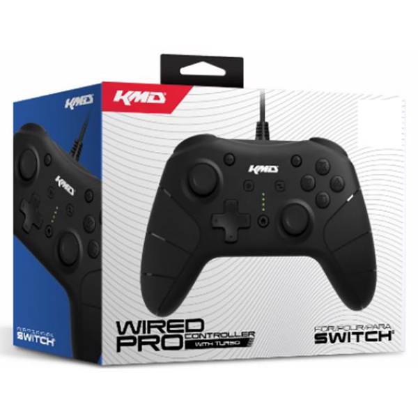 NS Switch Controller (3rd) - Wired - KMD - Pro Controller with Turbo - Black - NEW