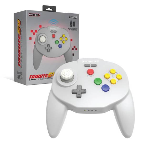 N64 NS PC Controller (3rd) Tribute - WIRELESS 2.4G - Retrobit - Classic Gray - NEW