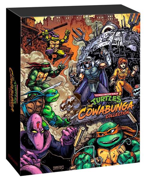 XSX XB1 Teenage Mutant Ninja Turtles - Cowabunga Collection - Limited Edition - Complete in Box with Game, Artbook, Cloth Poster, Acrylic Diorama, 5 Metal Pins, and 12 Plastic Cards