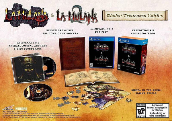 PS4 La Mulana 1 & 2 - Hidden Treasures Edition - Complete in Box with Game, Art Book, 2-Disc Soundtrack and 100-Piece Puzzle