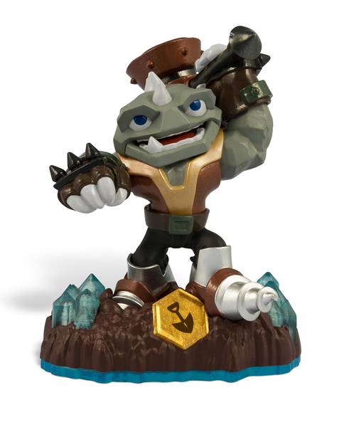 Skylanders - Swap Force - Figure - Blue Base - Earth - Rubble Rouser - Metal Guy with Drill Shoes and Drill Hammer - 84802888 - USED