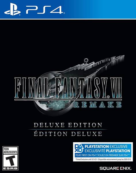 PS4 Final Fantasy VII 7 - Remake - Deluxe Edition - Complete with Outer Box, Steelbook with Game, OST CD and Artbook - DLC MAY NOT BE INCLUDED