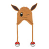 Gamer Hat - Nintendo - Pokemon - Eevee - laplander style beanie with two pom pom pokeballs - brown knit cap - NEW
