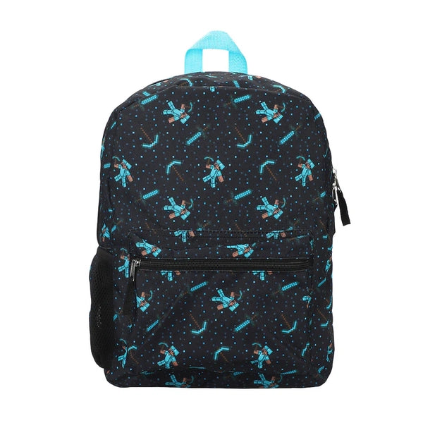 Gamer Bag - BackPack - Minecraft - All Over Print - Black - NEW